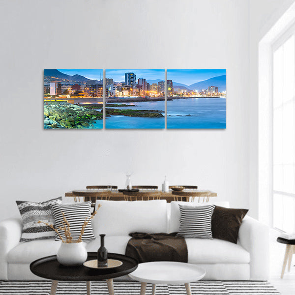 Coastline of Antofagasta, biggest city in the Mining Region Panoramic canvas Wall Art