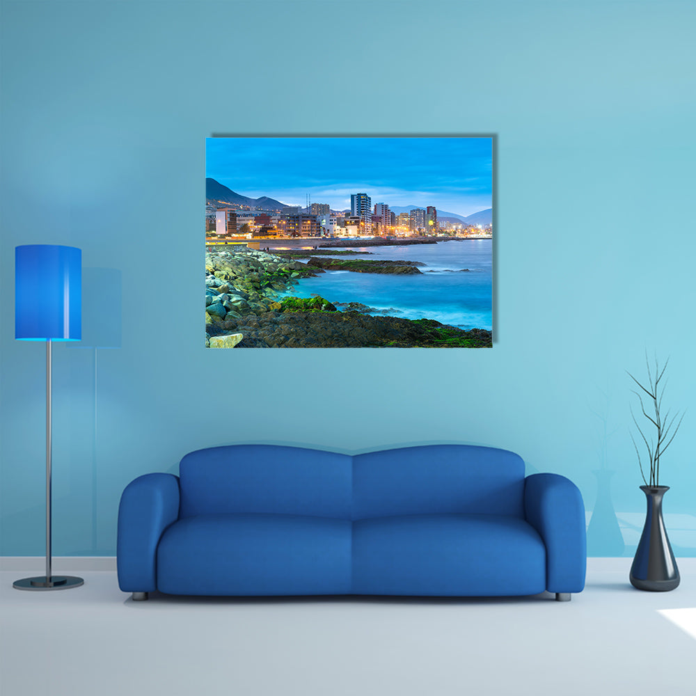 Panoramic view of the coastline of Antofagasta, multi panel canvas wall art