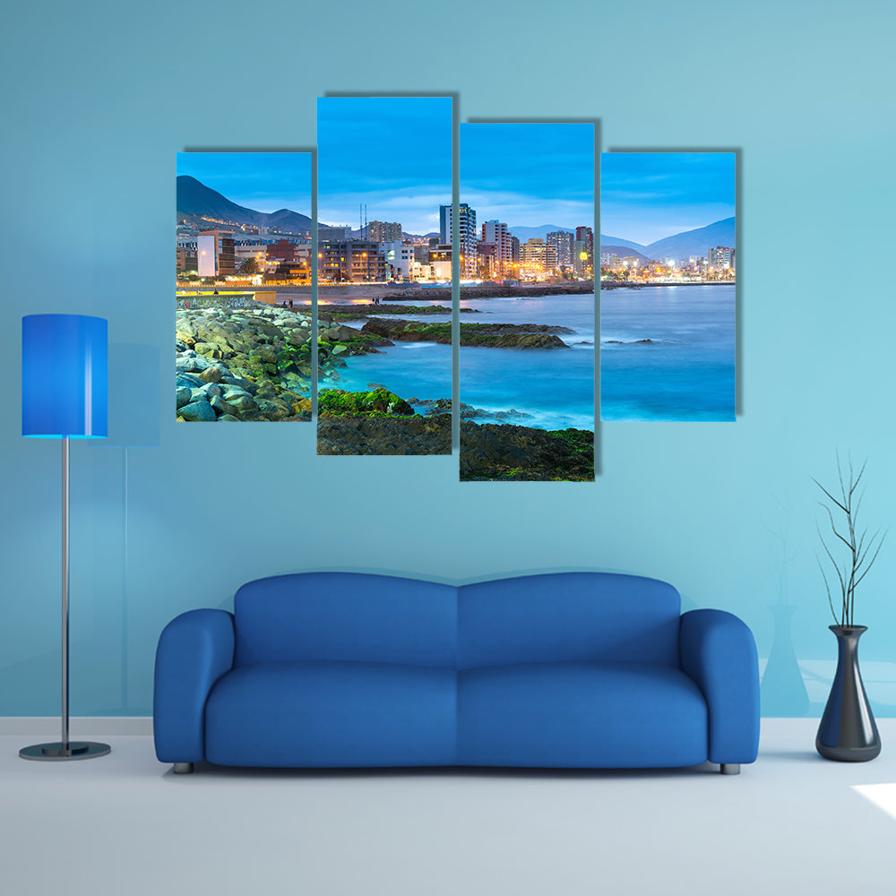Panoramic view of the coastline of Antofagasta, multi panel canvas wall art