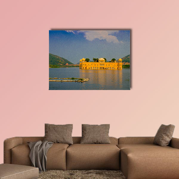 Beautiful view of Jal Mahal Water Palace on Man Sagar Lake in Jaipur, wall art