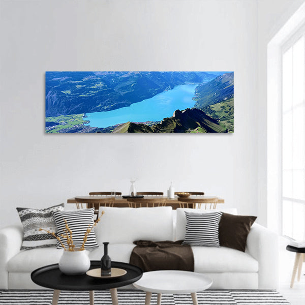 Brienz and mountain Jungfrau region, Switzerland Panoramic canvas Wall Art