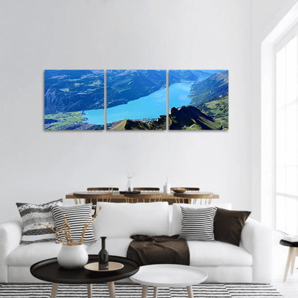 Brienz and mountain Jungfrau region, Switzerland Panoramic canvas Wall Art