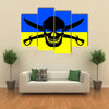 Ukrainian flag combined with the black pirate image of Jolly Roger Multi panel canvas wall art