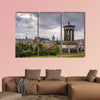  Edinburgh Skyline and Dugald Stewart Monument in central Edinburgh multi panel canvas wall art