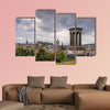  Edinburgh Skyline and Dugald Stewart Monument in central Edinburgh multi panel canvas wall art