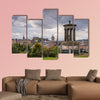  Edinburgh Skyline and Dugald Stewart Monument in central Edinburgh multi panel canvas wall art