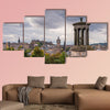  Edinburgh Skyline and Dugald Stewart Monument in central Edinburgh multi panel canvas wall art