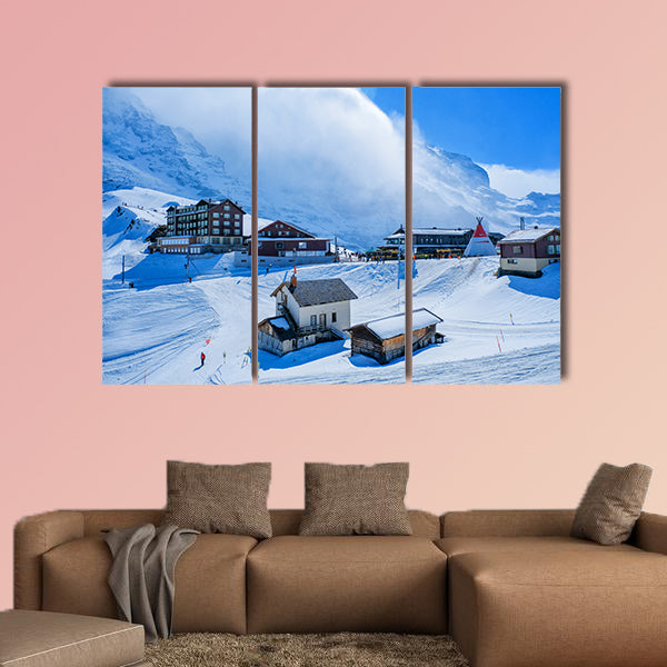 Kleine Scheidegg station, along the railway from Interlaken canvas wall art