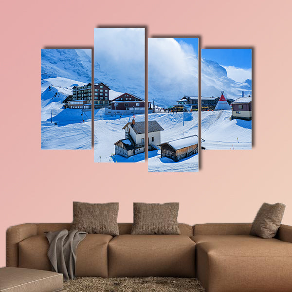 Kleine Scheidegg station, along the railway from Interlaken canvas wall art