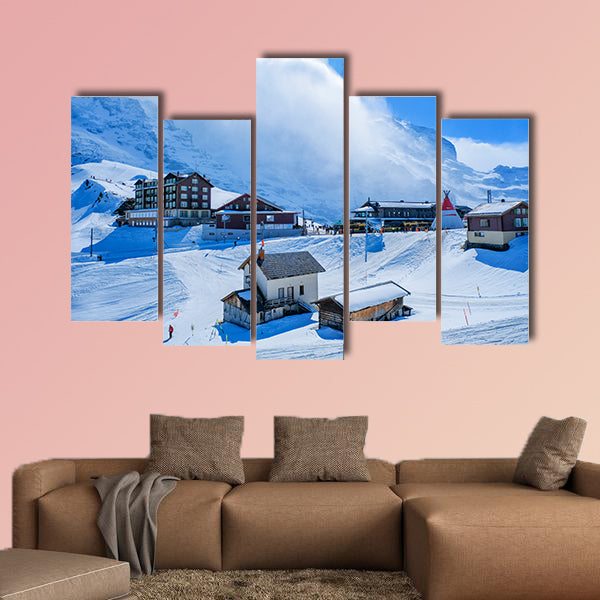 Kleine Scheidegg station, along the railway from Interlaken canvas wall art