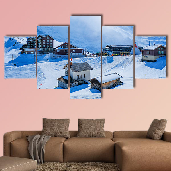 Kleine Scheidegg station, along the railway from Interlaken canvas wall art
