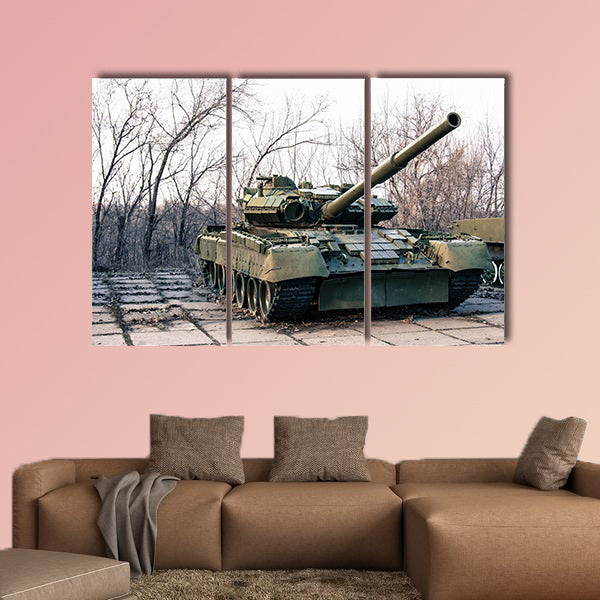  Green military tank multi panel canvas wall art