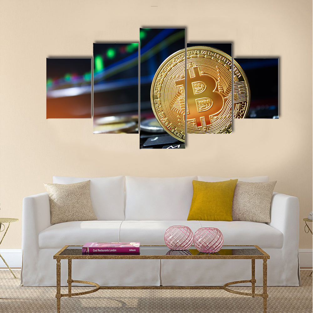 amazing bitcoins multi panel canvas wall art