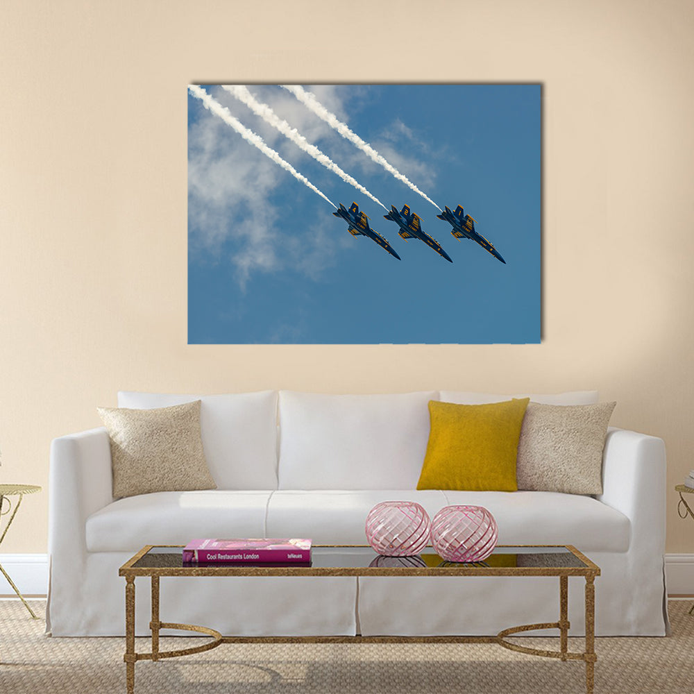 U.S.NAVY Blue Angles perform at the Stewart International Airport multi panel canvas wall art