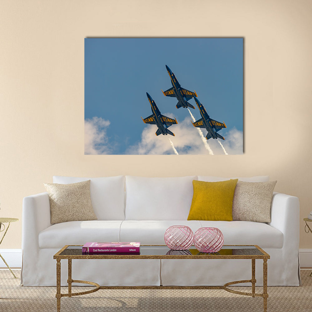 U.S.NAVY Blue Angles perform at the Stewart International Airport multi panel canvas wall art