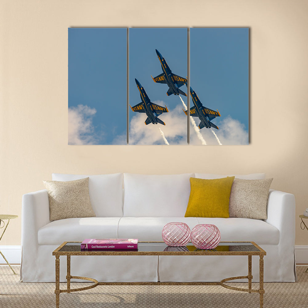 U.S.NAVY Blue Angles perform at the Stewart International Airport multi panel canvas wall art