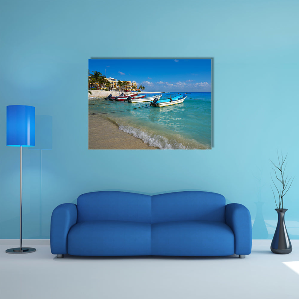 The Playa del Carmen beach in Riviera Maya Caribbean at Mayan Mexico Multi Panel canvas wall art