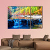 The waterfall in the autumn valley multi panel canvas wall art