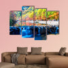 The waterfall in the autumn valley multi panel canvas wall art