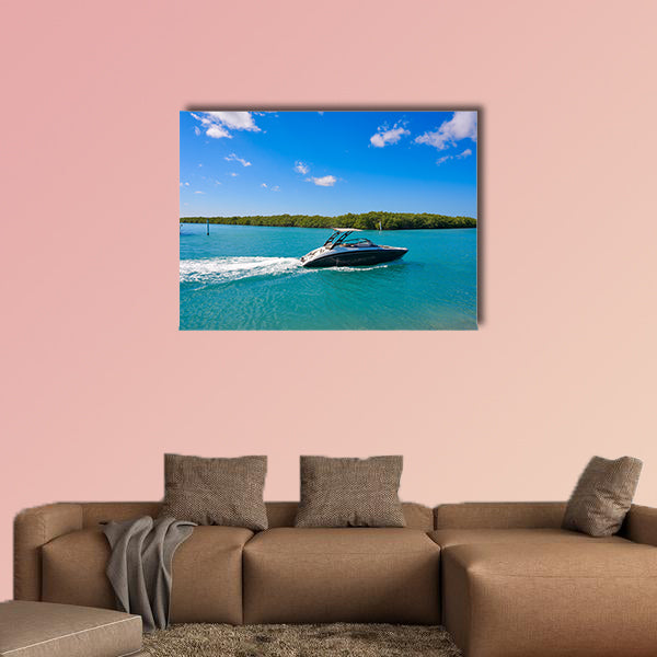 Cancun Nichupte Lagoon at Hotel Zone in Mexico Multi panel canvas wall art