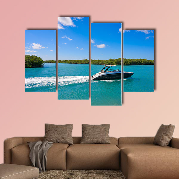 Cancun Nichupte Lagoon at Hotel Zone in Mexico Multi panel canvas wall art