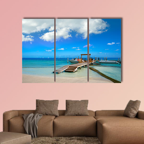 Cancun Playa Linda beach in Hotel Zone at Mexico Multi panel canvas wall art
