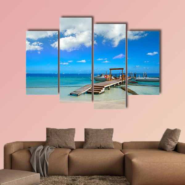 Cancun Playa Linda beach in Hotel Zone at Mexico Multi panel canvas wall art