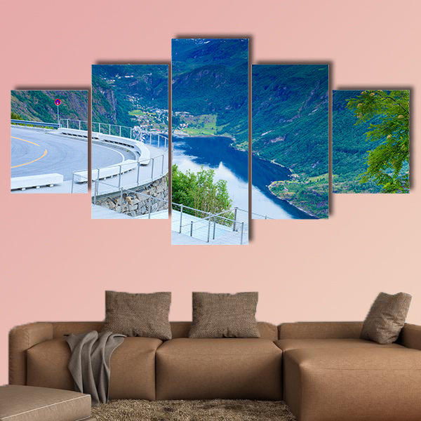 Tourism vacation and travel. Beautiful view over magical viewpoint, wall art