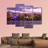 Montreal skyline and Lawrence River illuminated at dusk, wall art