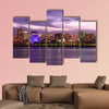 Montreal skyline and Lawrence River illuminated at dusk, wall art