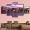 Montreal skyline and Lawrence River illuminated at dusk, wall art