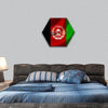 Flag of Afghanistan hexagonal canvas wall art