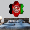 Flag of Afghanistan hexagonal canvas wall art