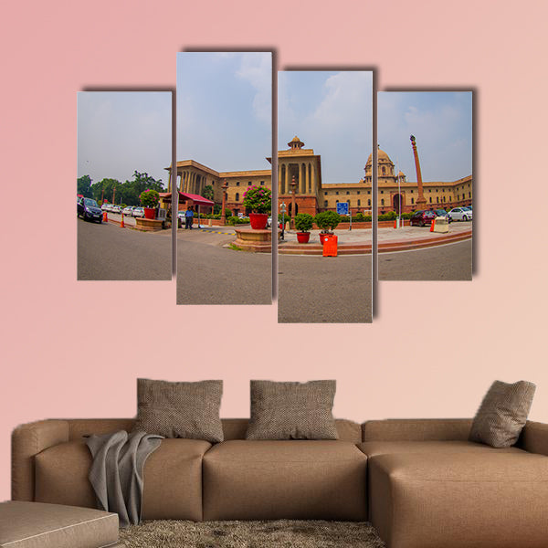 Government building of Rashtrapati Bhavan multi panel canvas wall art