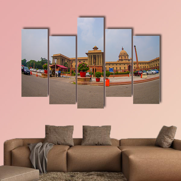 Government building of Rashtrapati Bhavan multi panel canvas wall art