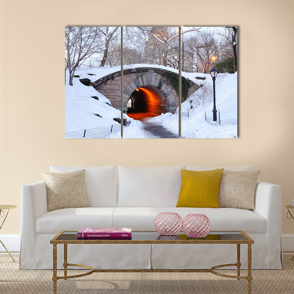 New York City Manhattan Central Park in winter Multi panel canvas wall art Success