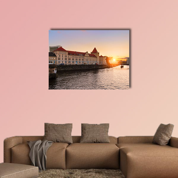 Ancient architecture of Berlin during dramatic sunset multi panel canvas wall art