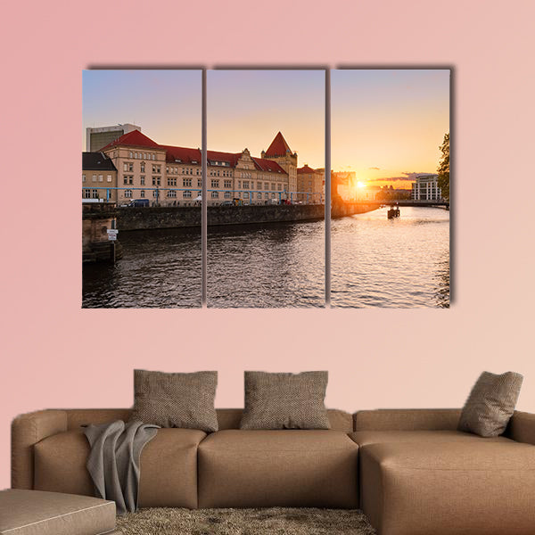Ancient architecture of Berlin during dramatic sunset multi panel canvas wall art