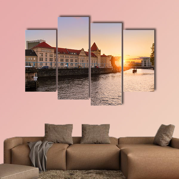 Ancient architecture of Berlin during dramatic sunset multi panel canvas wall art