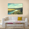 Panoramic view on river Nistru in the Soroca town Multi panel canvas wall art