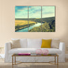 Panoramic view on river Nistru in the Soroca town Multi panel canvas wall art