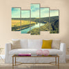 Panoramic view on river Nistru in the Soroca town Multi panel canvas wall art