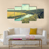 Panoramic view on river Nistru in the Soroca town Multi panel canvas wall art