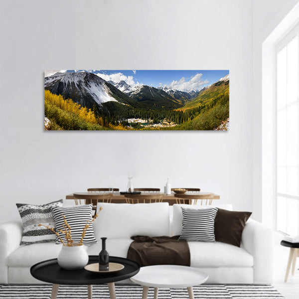 Fall color in Ridgway panoramic canvas wall art