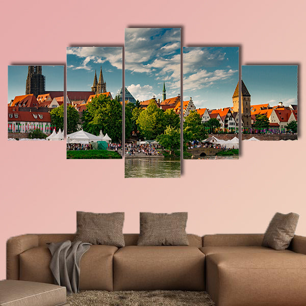 Ulm at the Danube multi panel canvas wall art