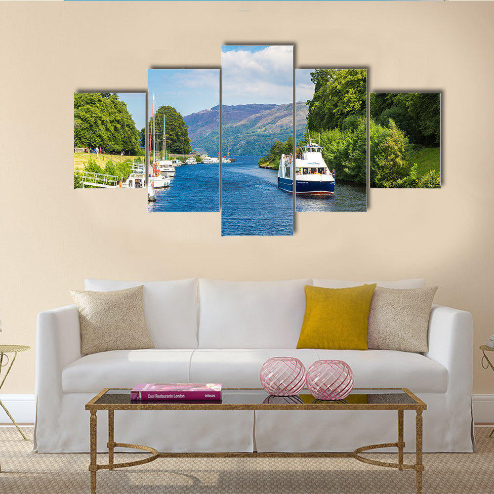 Fort Augustus and Loch Ness Lake in Scotland multi panel canvas wall art