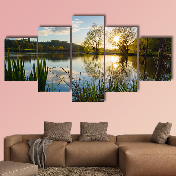 Sunset at Kemnade multi panel canvas wall art