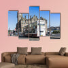 Street view of Historic Old Town Houses in Edinburgh multi panel canvas wall art