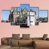 Street view of Historic Old Town Houses in Edinburgh multi panel canvas wall art