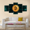 cryptocurrency bitcoin multi panel canvas wall art